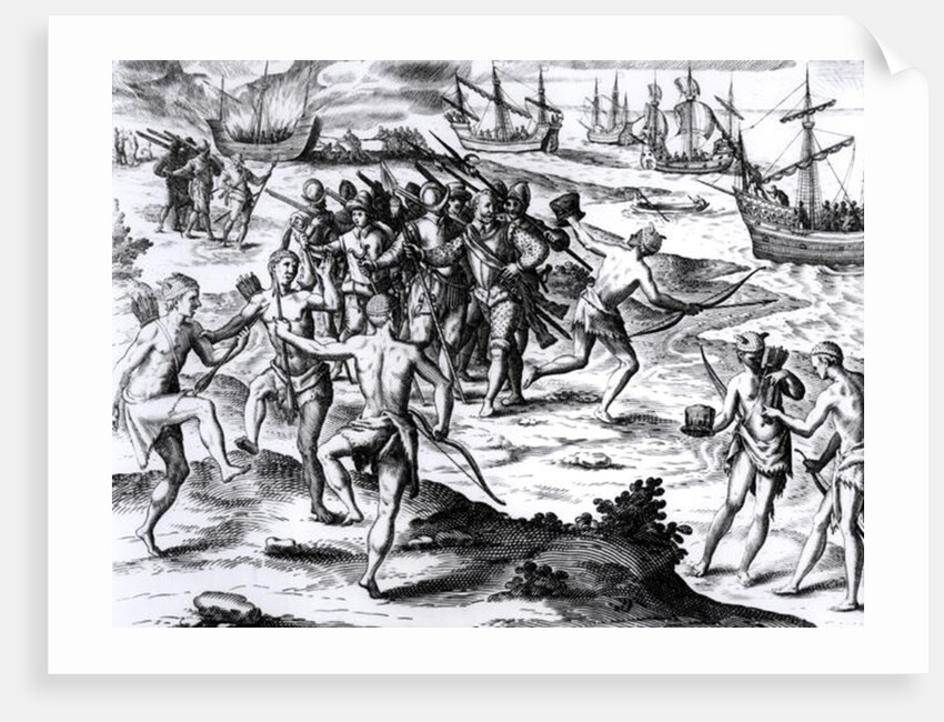 Francis Drake in the New World by English School