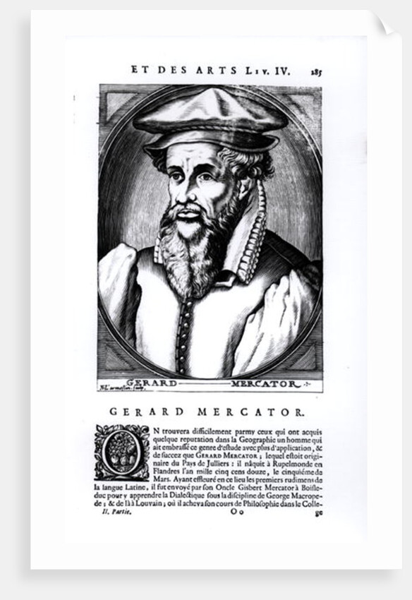 Portrait of Gerard Mercator engraved by Nicolas II de Larmessin by French School
