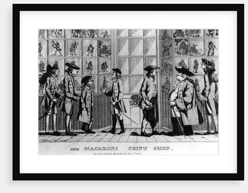 The Macaroni Print Shop, pub. by N. Darley, 1772 by E Jopham