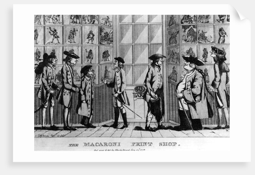 The Macaroni Print Shop, pub. by N. Darley, 1772 by E Jopham