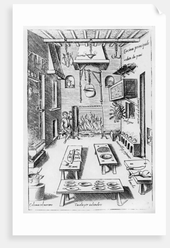 Kitchen interior by Italian School