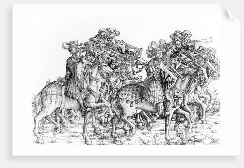 A group of mounted trumpeters by Hans Burgkmair