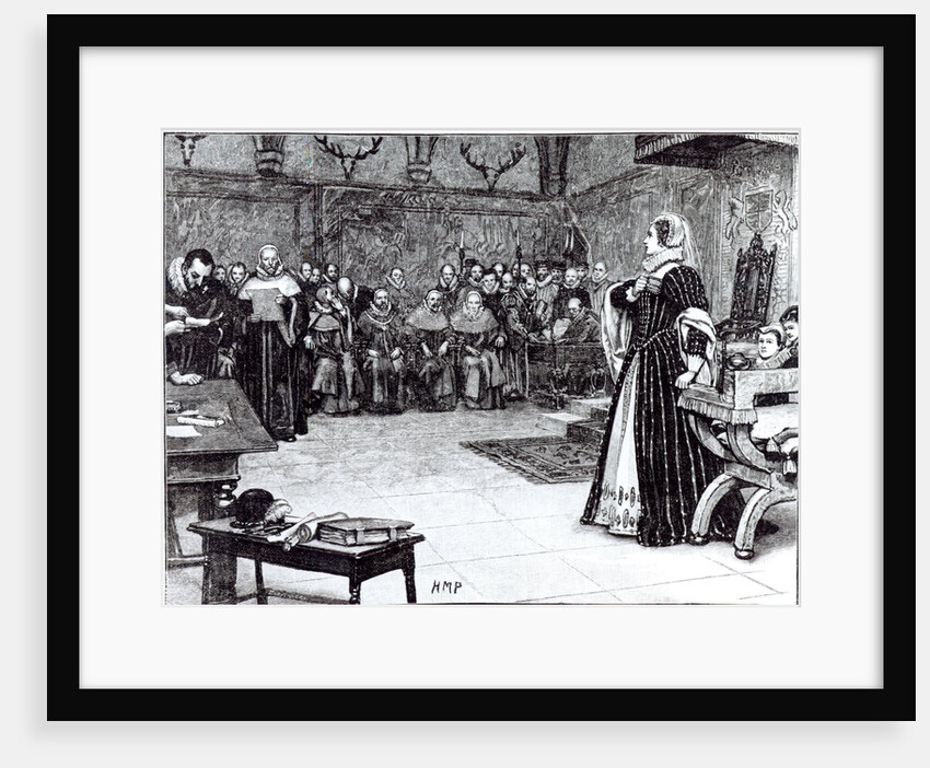 Trial of Mary Queen of Scots in Fotheringhay Castle by Edouard Berveiller (after)