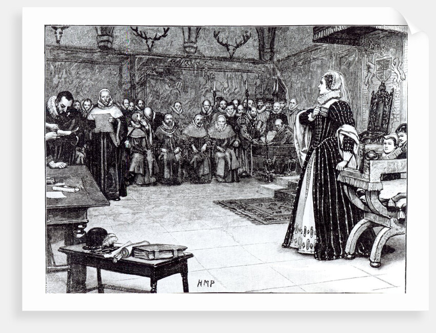 Trial of Mary Queen of Scots in Fotheringhay Castle by Edouard Berveiller (after)