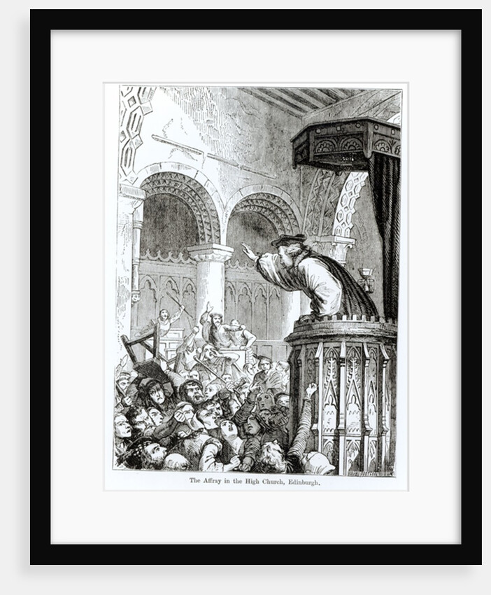 The Affray in the High Church, Edinburgh by Felix Philippoteaux