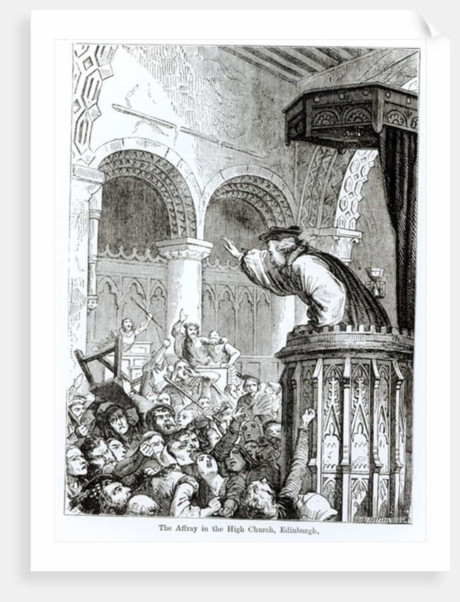 The Affray in the High Church, Edinburgh by Felix Philippoteaux