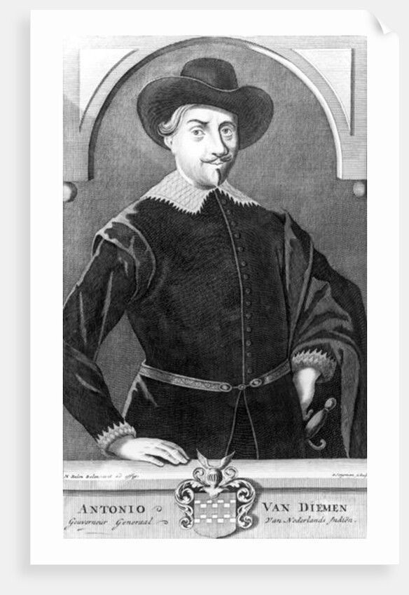 Portrait of Antony van Diemen engraved by Dirk Jongman by Matthys (after) Balen