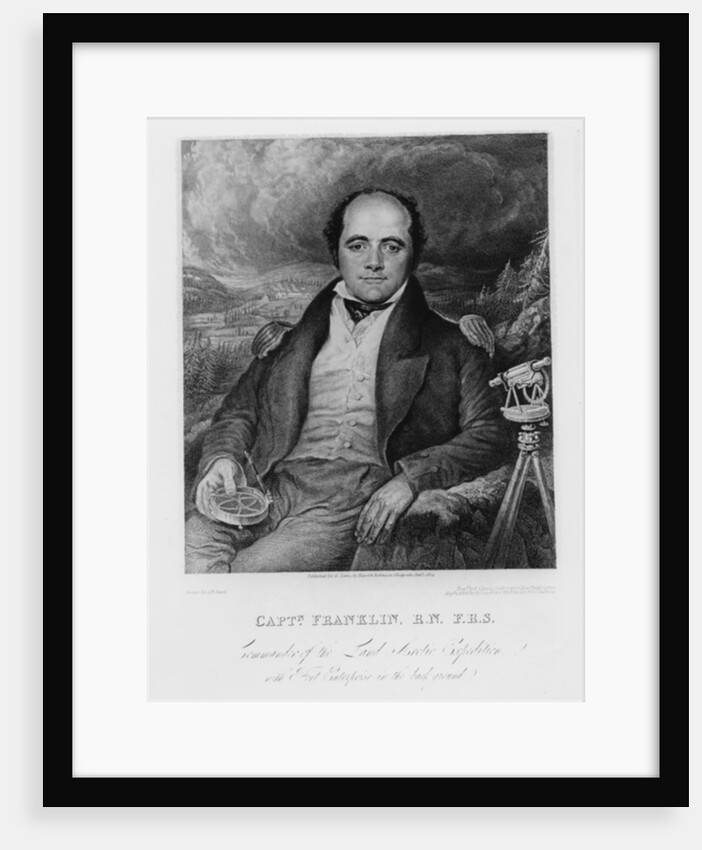 Portrait of Captain John Franklin engraved by Frederick Christian Lewis 1824 by George Robert Lewis