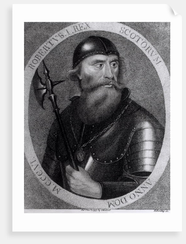 Portrait of King Robert I of Scotland engraved by E.Harding, 1 November 1797 by I Herbert (after)
