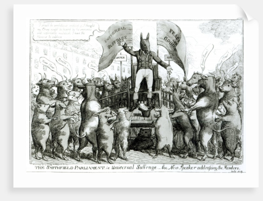 The Smithfield Parliament: Universal Suffrage by George Cruikshank