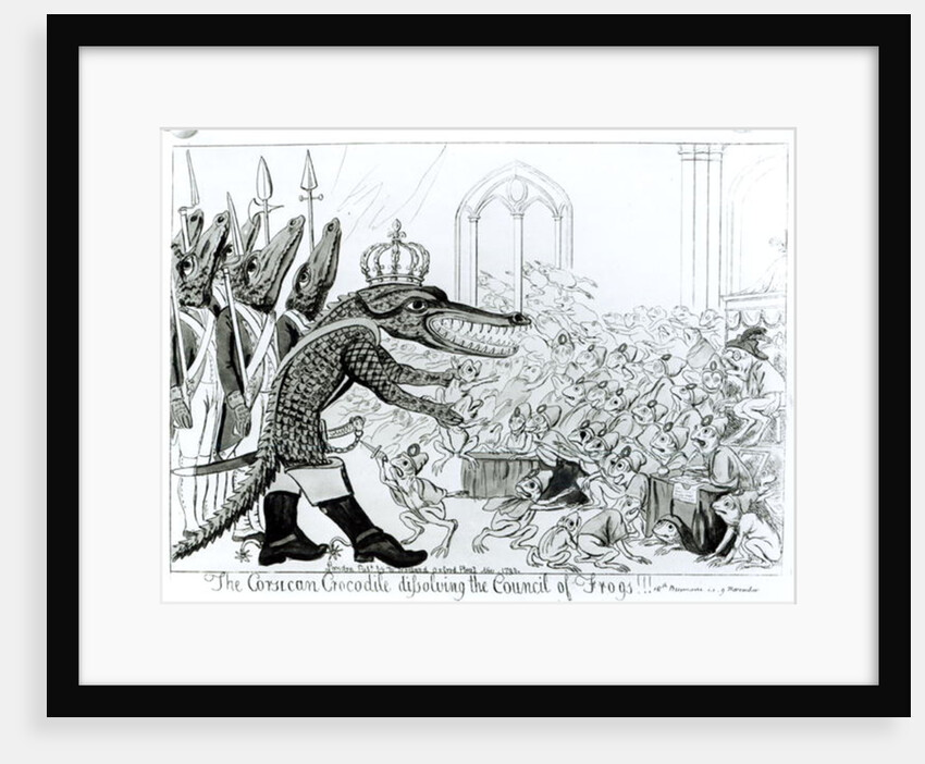 The Corsican Crocodile dissolving the Council of Frogs, 9th November 1799 by English School
