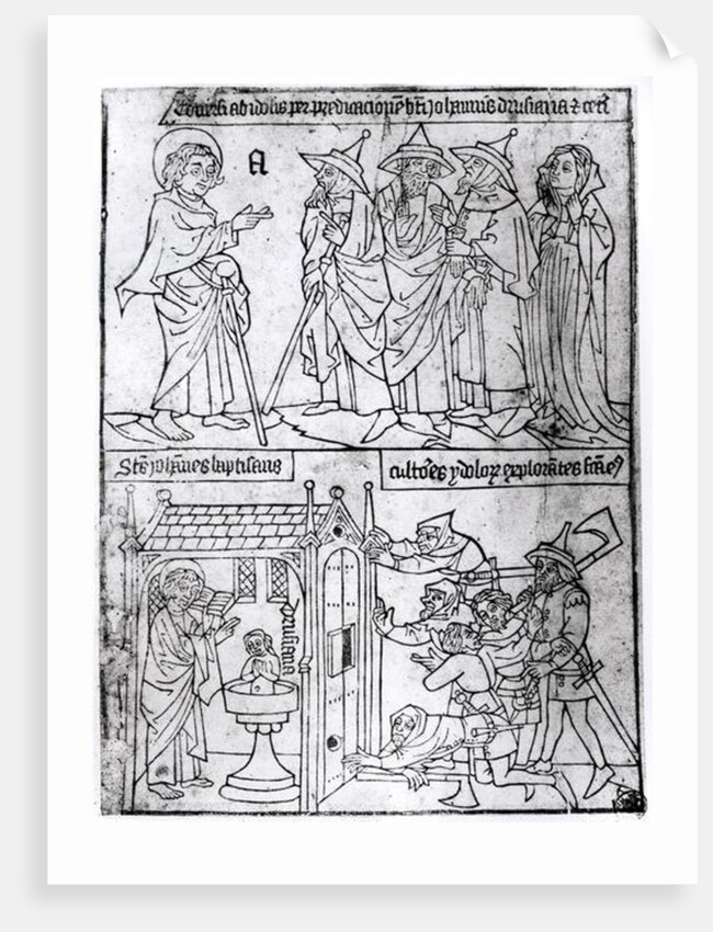 St. John the Evangelist Baptising Drusiana by English School