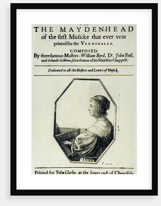 Frontispiece to 'Parthenia' or 'The Maiden Head', composed by William Byrd Dr John Bull and Orlando Gibbons 1651 by English School