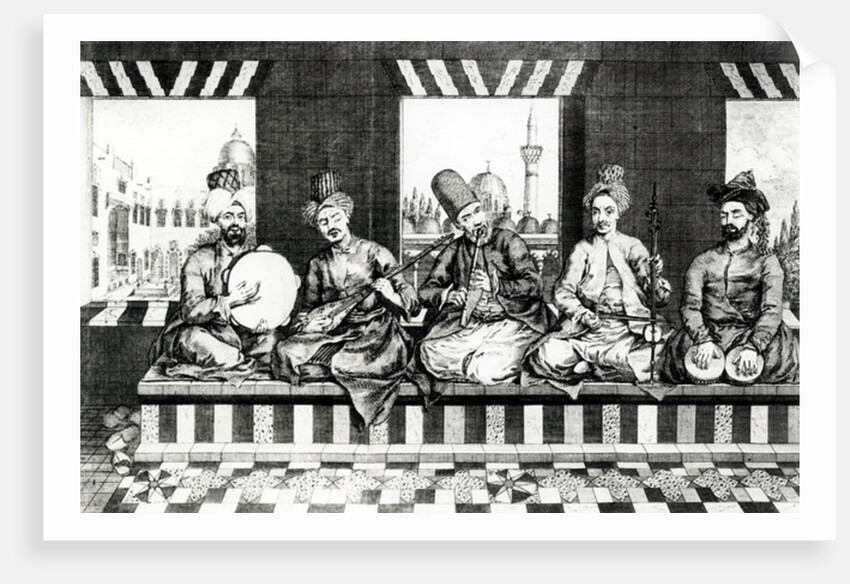 A Group of Oriental Musicians by English School