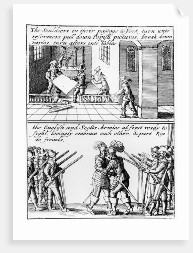 The English and Scots Armies Embrace and Part Friends by English School