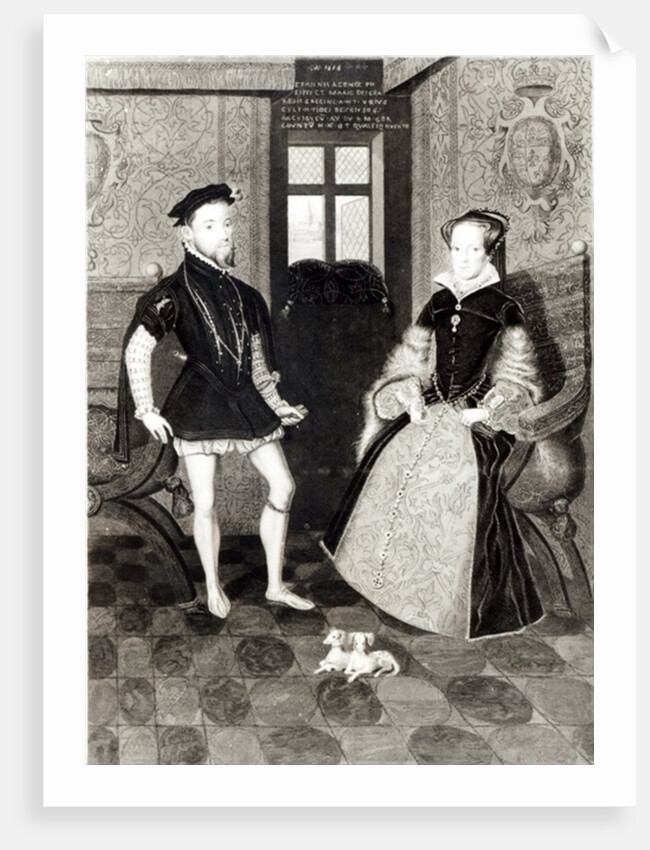 Portrait of Philip II of Spain and Queen Mary I engraved by Joseph Brown, 1812 by George Perfect Harding