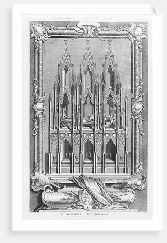 The Monument of Edward II in Gloucester Cathedral by Hubert Francois Gravelot