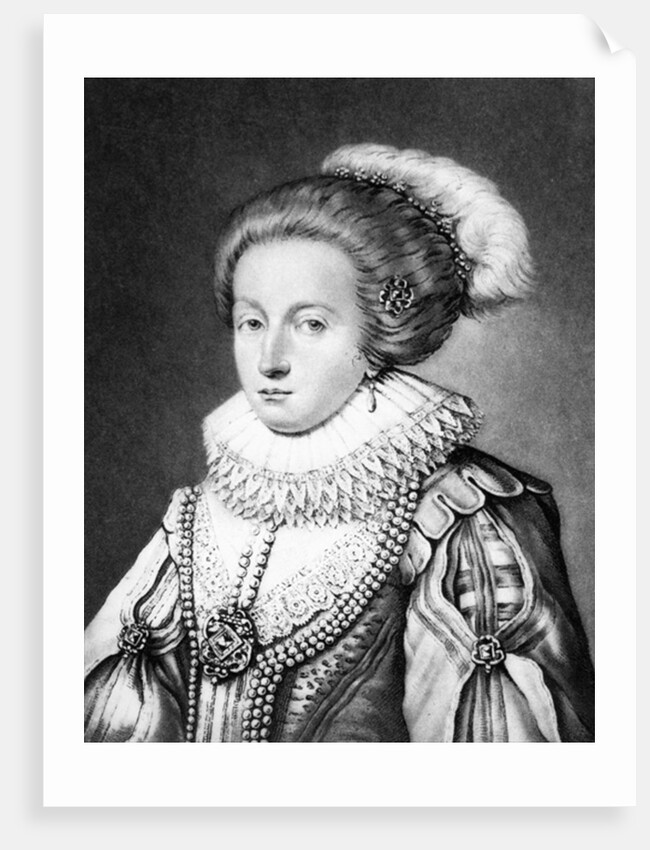 Elizabeth Stuart, Queen of Bohemia illustration from 'Portraits of Characters Illustrious in British History' by English School