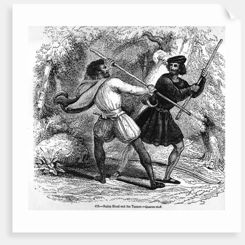 Robin Hood and the Tanner with Quarter-staffs by English School