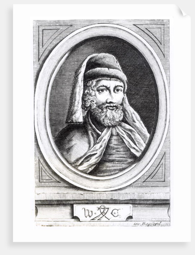 Portrait of William Caxton and his Printer's mark by English School