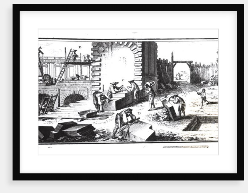 Stonemasons at work by Prevost