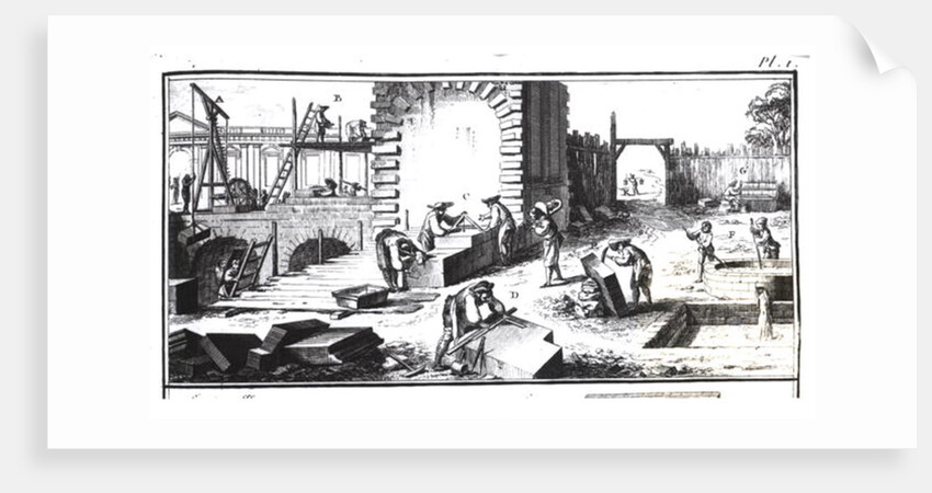 Stonemasons at work by Prevost