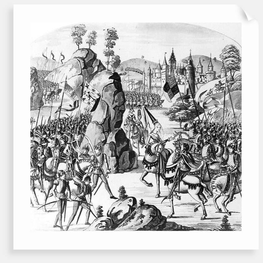 Battle at Newcastle-upon-Tyne of the King of Scotland and Matilda, Queen of England against Stephen by Scottish School