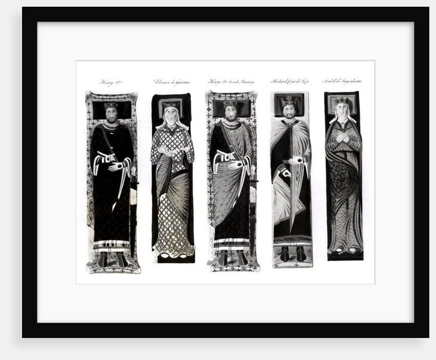 Effigies of Henry II Eleanor of Aquitaine Richard Coeur de Lion and Isabel d'Angoulesme by English School