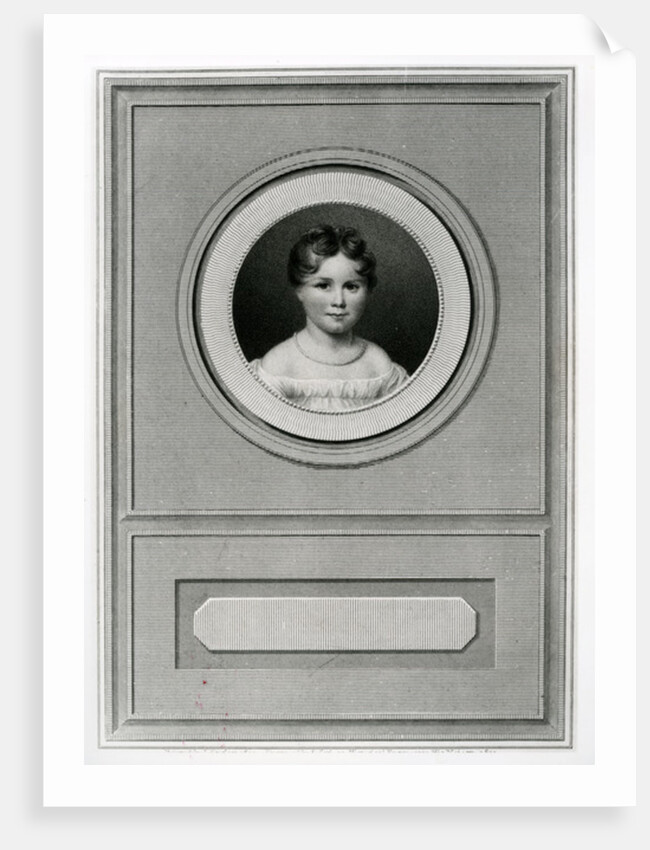 Portrait of Augusta Ada Byron engraved by Edward Scriven 1820 by Louis Ferriere