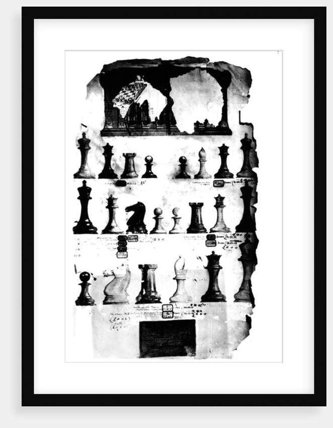 The Staunton Chessmen Patent Drawing by English School