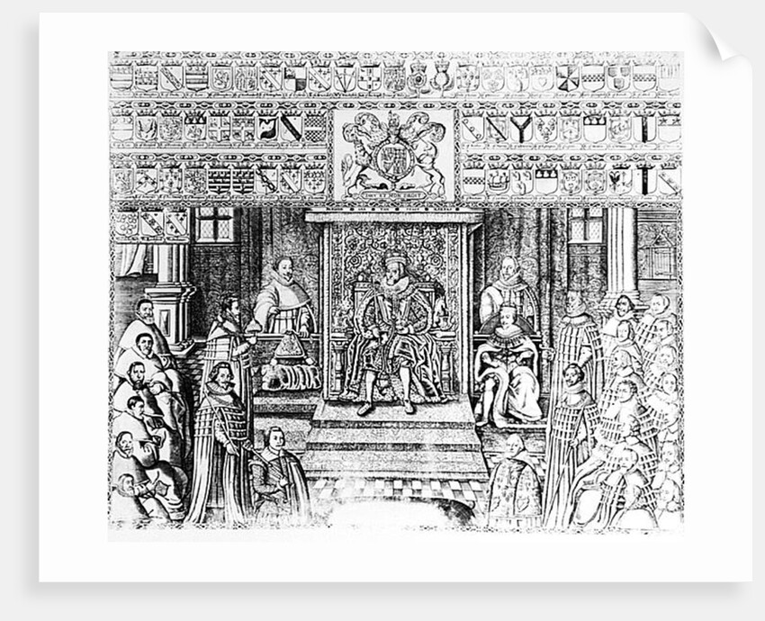 James I of England at Court by English School