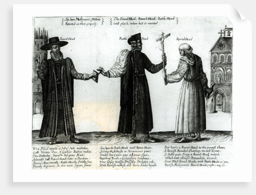 Soundhead, Rattlehead, Roundhead, 1642 by English School