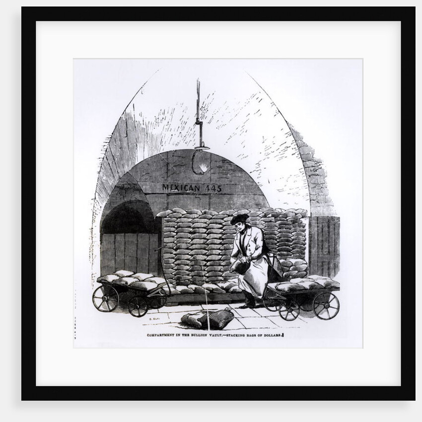 Stacking Bags of Dollars in a Compartment in the Bullion Vault by English School