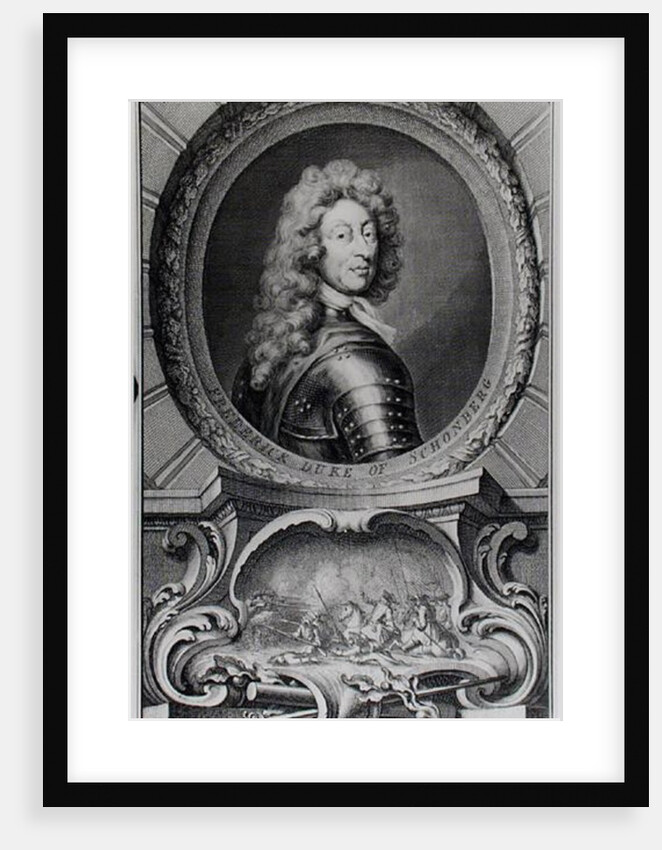 Frederick, Duke of Schomberg engraved by Jacobus Houbraken by Godfrey Kneller