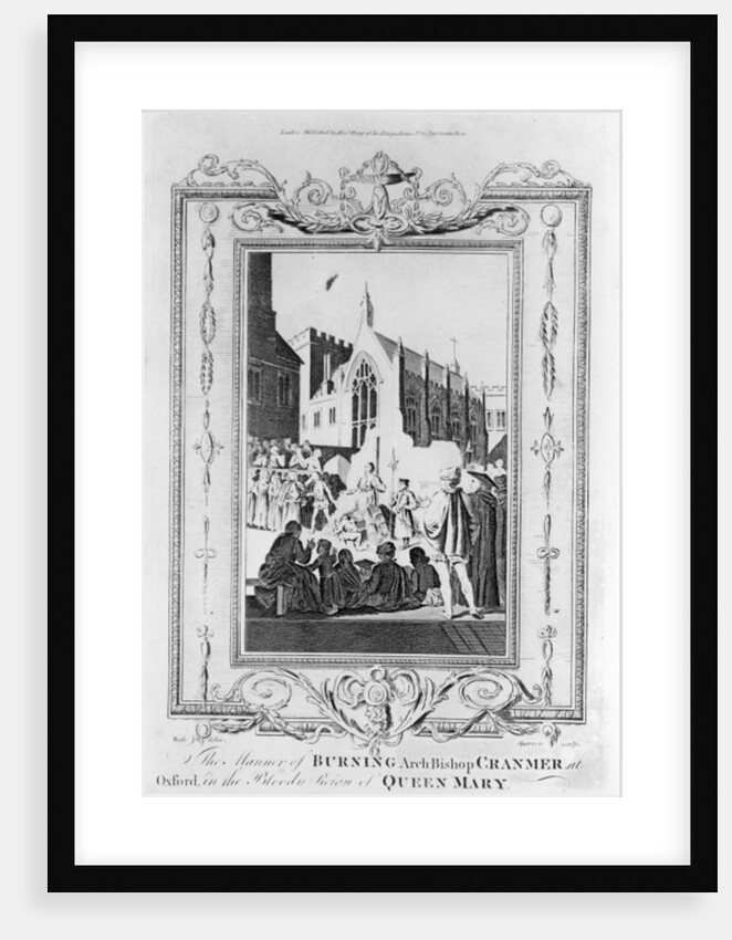 The Burning of Archbishop Thomas Cranmer at Oxford in the Bloody Reign of Queen Mary by English School