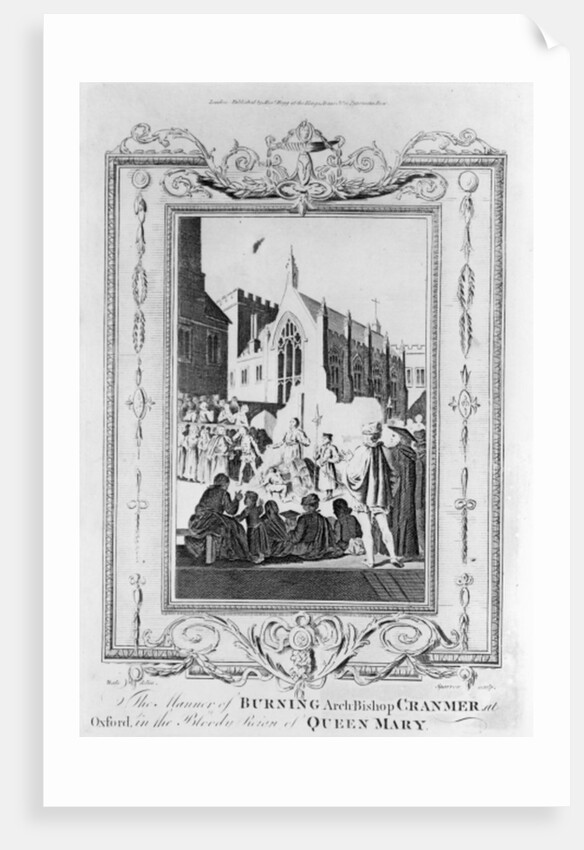 The Burning of Archbishop Thomas Cranmer at Oxford in the Bloody Reign of Queen Mary by English School