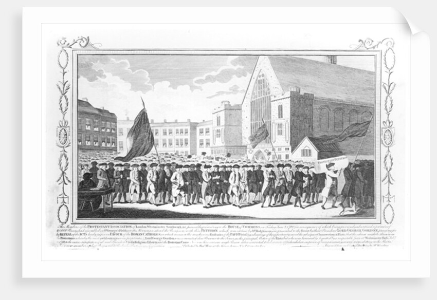 Peaceful Procession of the Members of the Protestant Association to the House of Commons on Friday 2nd June 1780 by English School