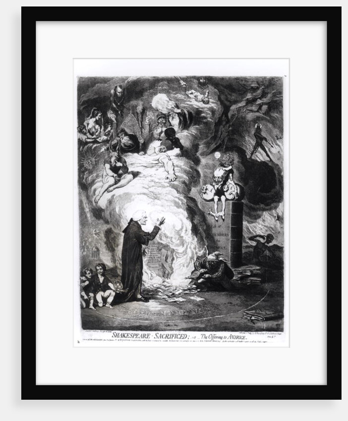 Shakespeare Sacrificed, or The Offering to Avarice, published in 1789 by James Gillray