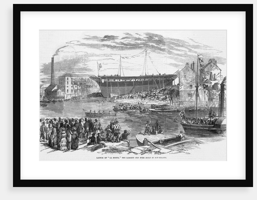 Launch of 'La Hogue,' the Largest Ship ever built in Sunderland, 1855 by English School