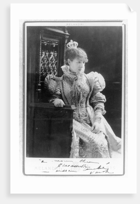 Sarah Bernhardt in the role of Marie de Neubourg in 'Ruy Blas' by Victor Hugo by A. Melandri