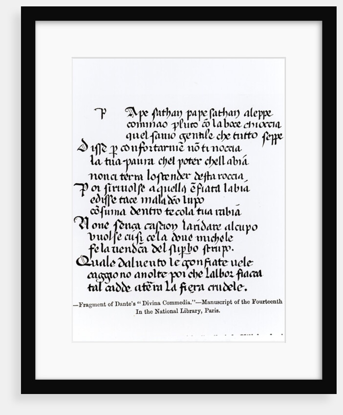 Fragment of Dante's 'Divina Commedia' by Italian School