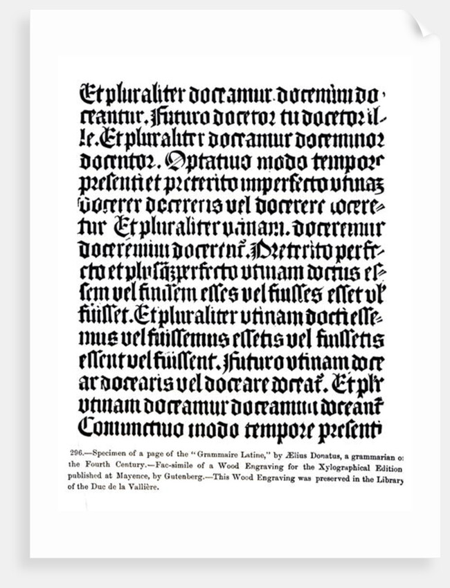 A page of the 'Grammaire Latine', by Aelius Donatus by German School