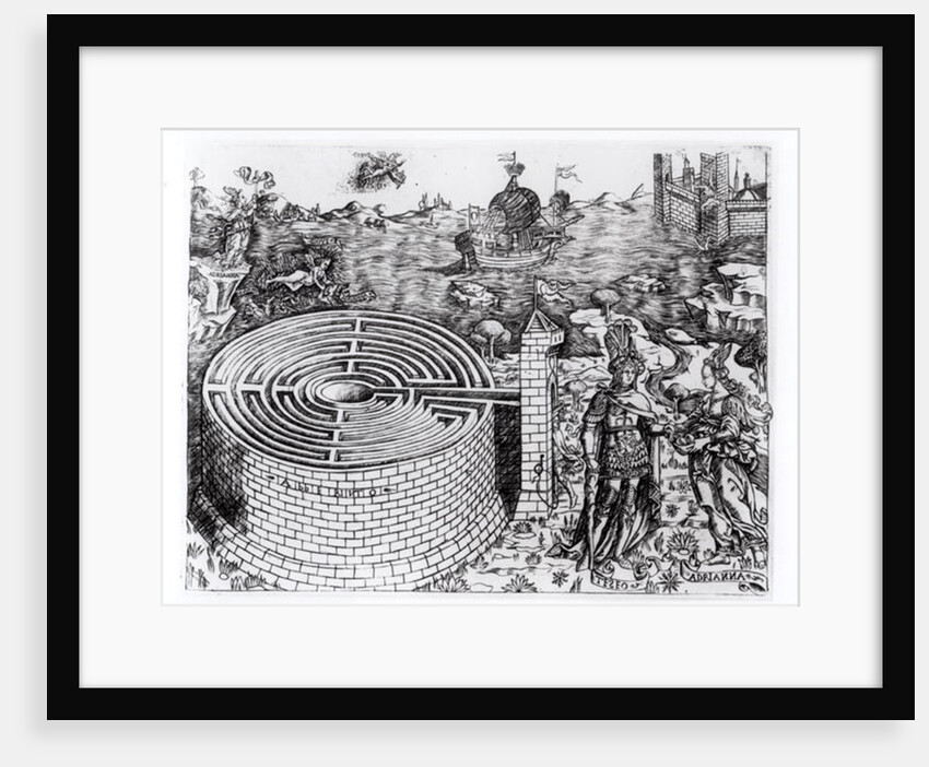 The Legend of Theseus with a detail of the Cretan Labyrinth, 16th century by Italian School