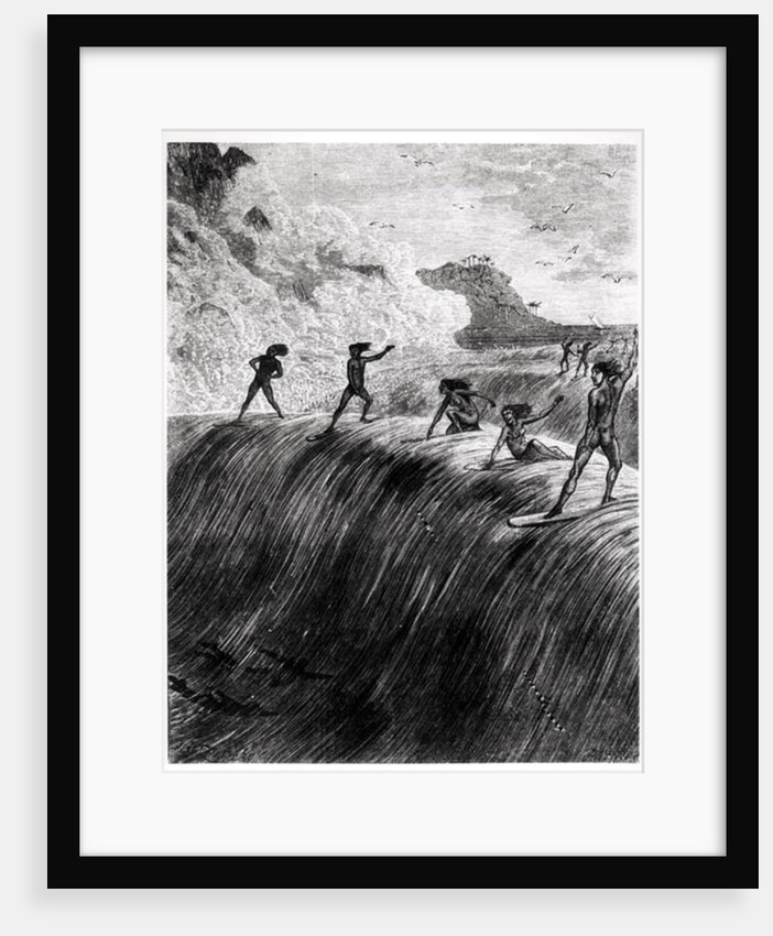 Natives Surfing in the Sandwich Islands by English School