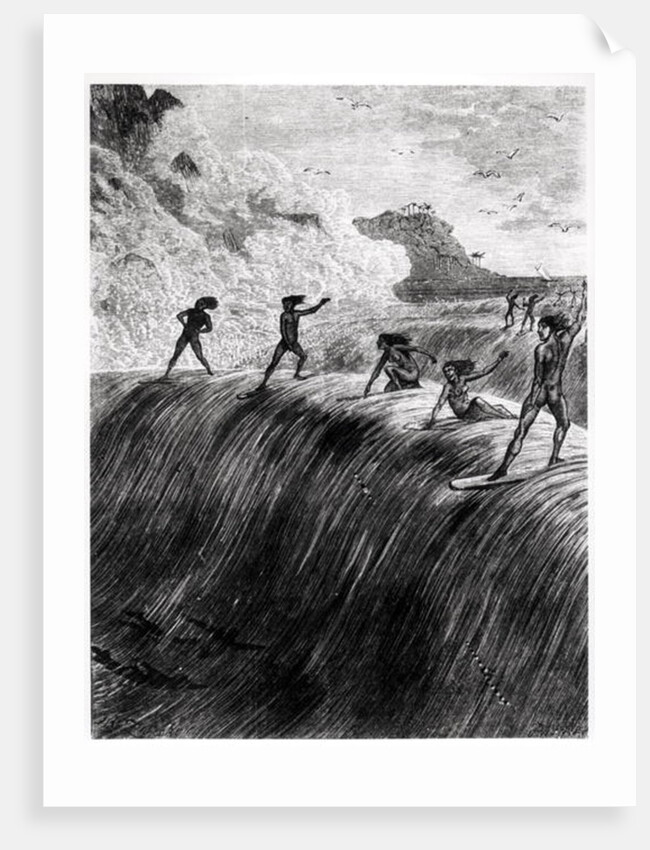 Natives Surfing in the Sandwich Islands by English School