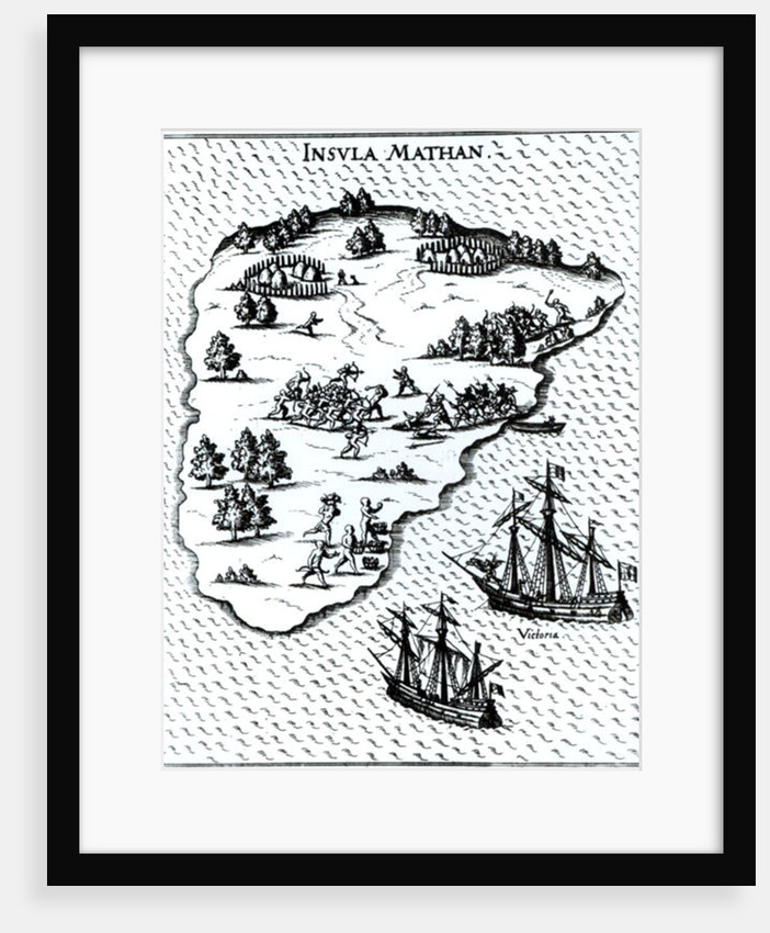 Ferdinand Magellan Fighting Natives on Mactan Island in 1521 by Portuguese School