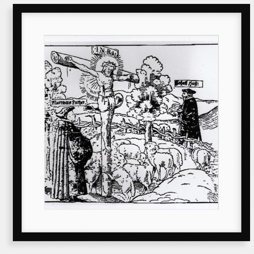 Luther and Hus with Christ in the Sheepfold, c.1520-21 by German School