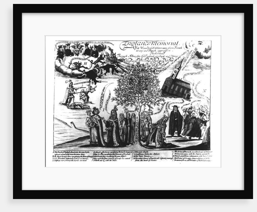England's Memorial, William of Orange saving England and Europe from various horrors by English School