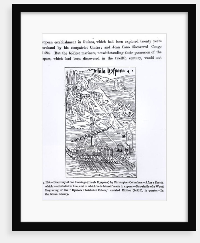 Discovery of San Domingo, from, 'Science and Literature in the Middle Ages and Renaissance', written and engraved by Paul Lacroix, 1878 by Christopher Columbus