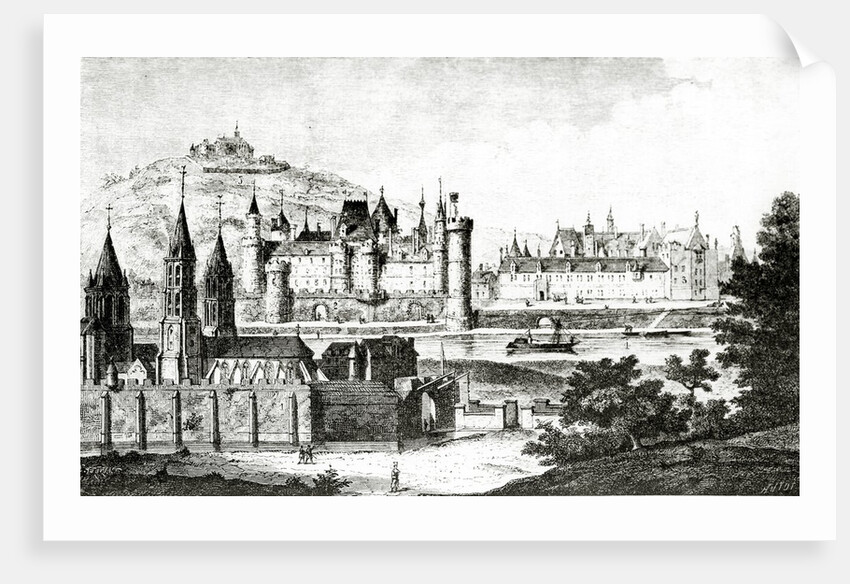 View of Saint-Germain-des-Pres and of the Pre-aux-Clercs during the reign of Charles V by (after) French School
